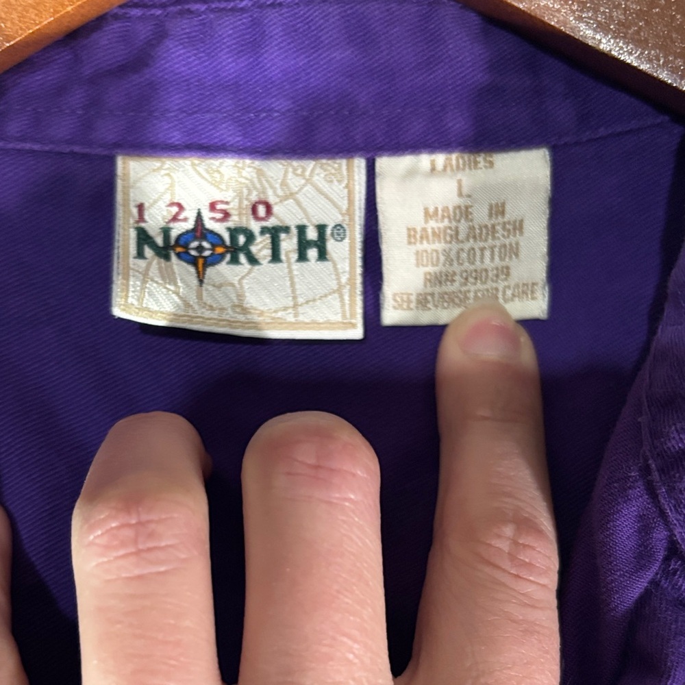 Vibrant Purple Button Down Shirt for Women - Picture 2 of 11